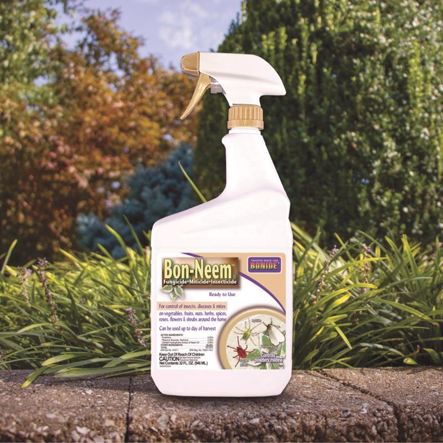 Bonide Bon-Neem II Organic 3 in 1 Garden Insect Spray Liquid 32 oz