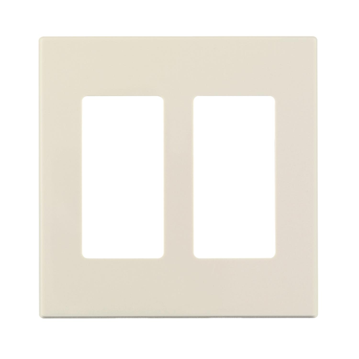Leviton Decora Plus Almond 2 gang Polycarbonate Decorator Screwless Wall Plate 1 pk