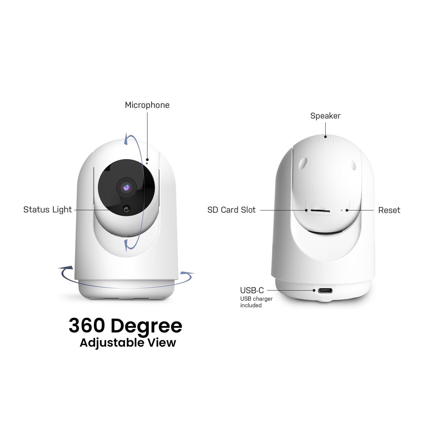 Feit Smart Home Plug-in Indoor Smart-Enabled Security Camera with Pan & Tilt