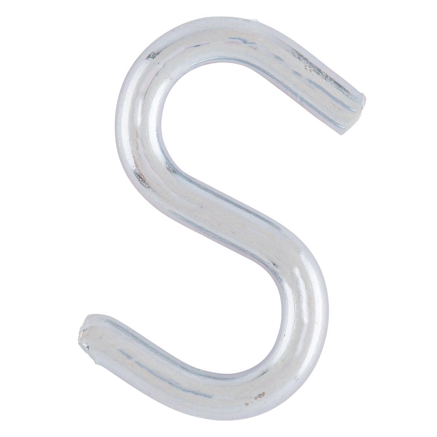 Ace Small Zinc-Plated Silver Steel 0.75 in. L S-Hook 15 lb 8 pk