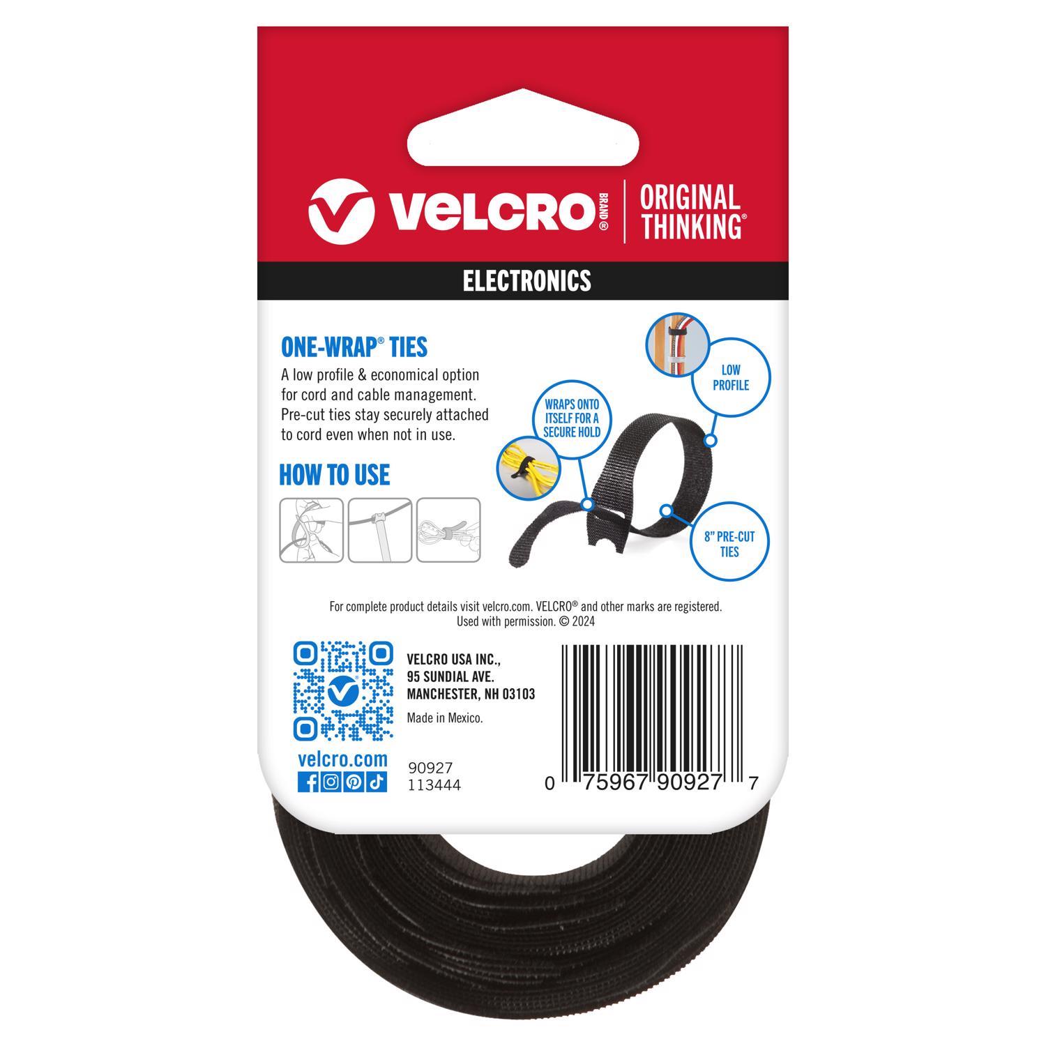 VELCRO Brand Medium Nylon Ties 8 in. L 25 pk