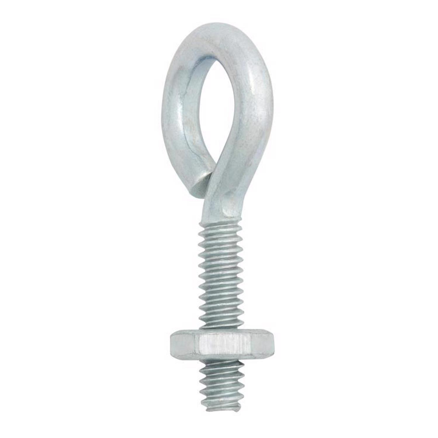 Hampton 3/16 in. X 1-1/2 in. L Zinc-Plated Steel Eyebolt Nut Included