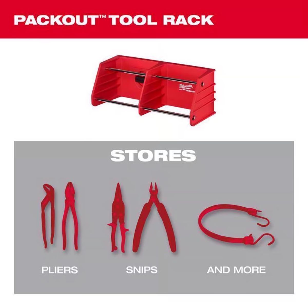 Milwaukee Packout Garage Organizer Tool Rack Black/Red