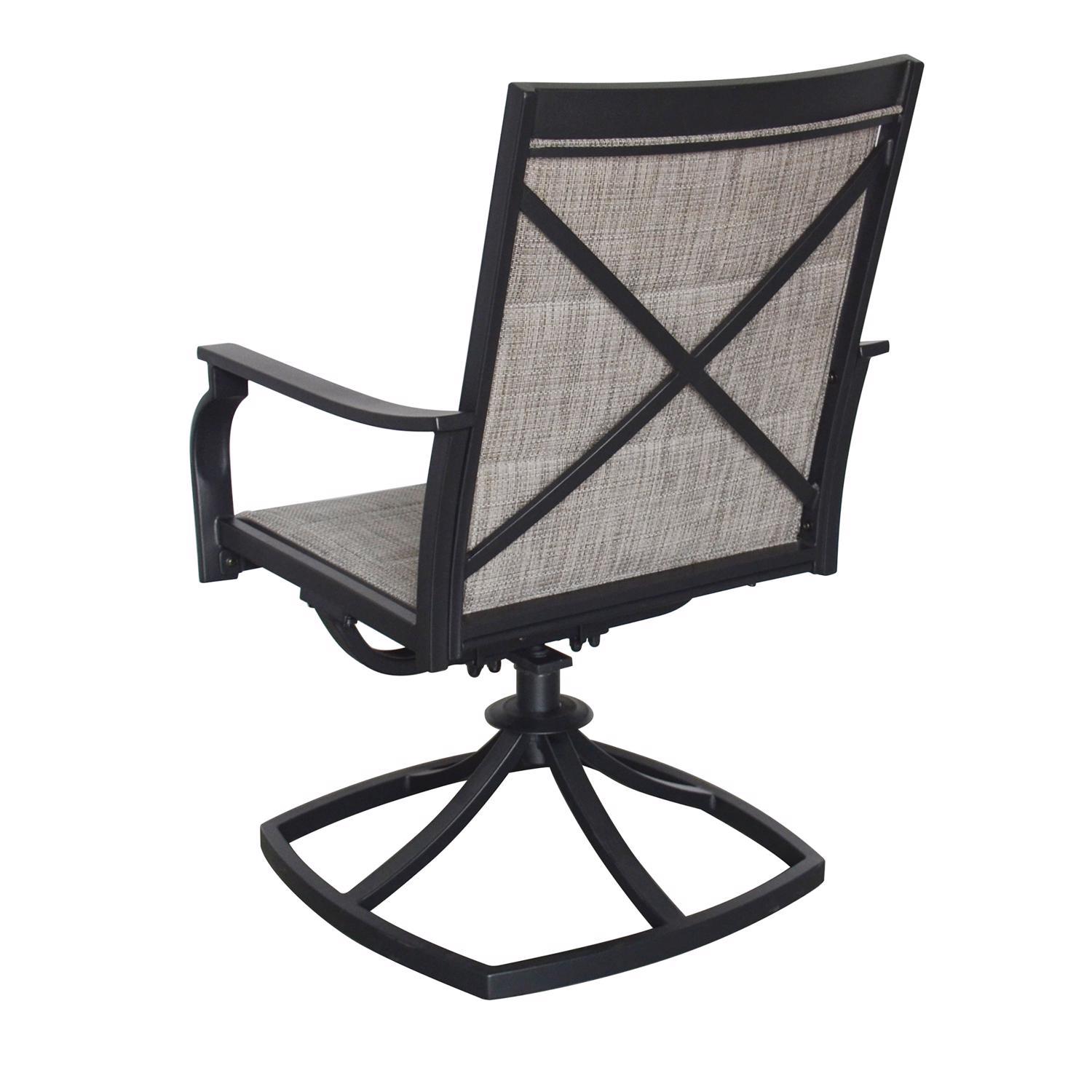 Living Accents Clark 7 pc Black Steel Casual Dining Set Beige