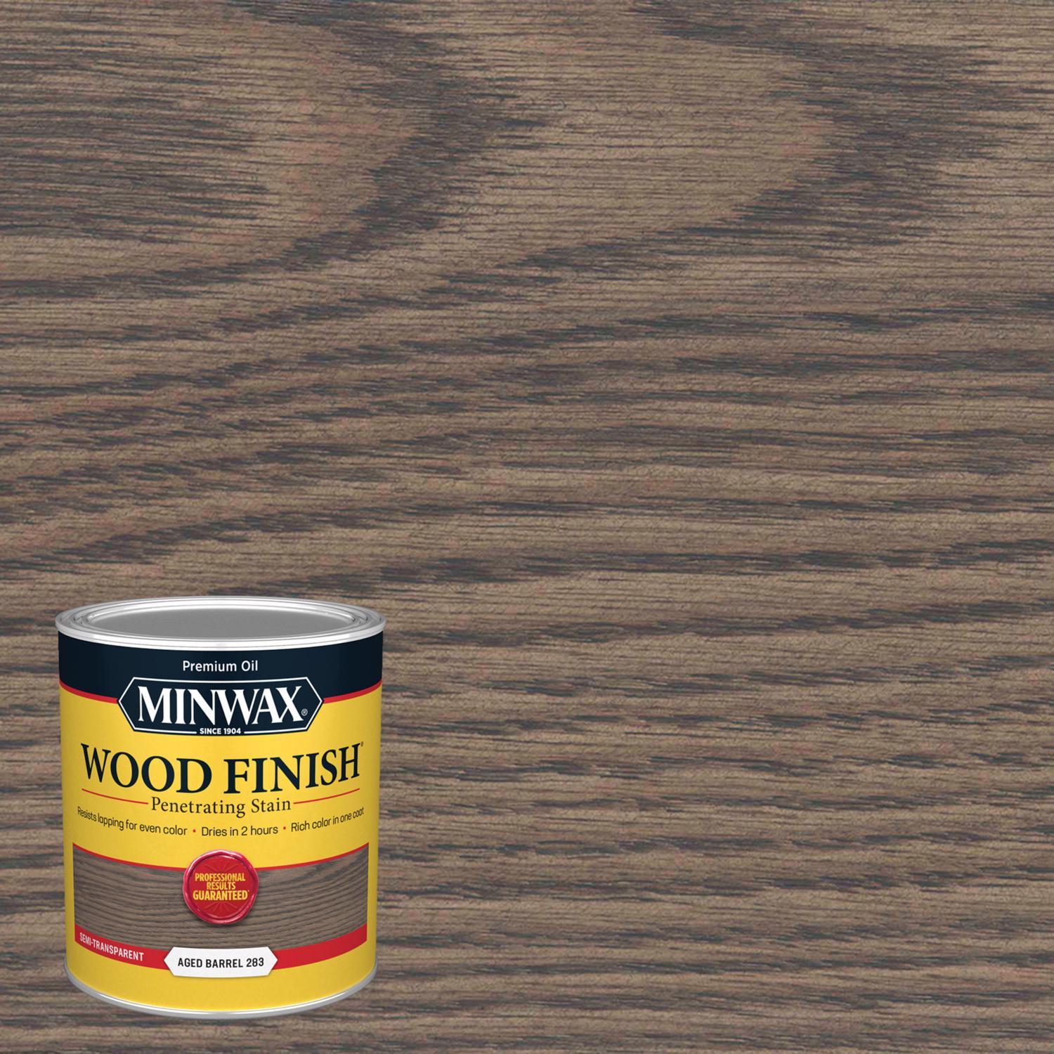 Minwax Wood Finish Semi-Transparent Aged Barrel Oil-Based Penetrating Wood Stain 1 qt
