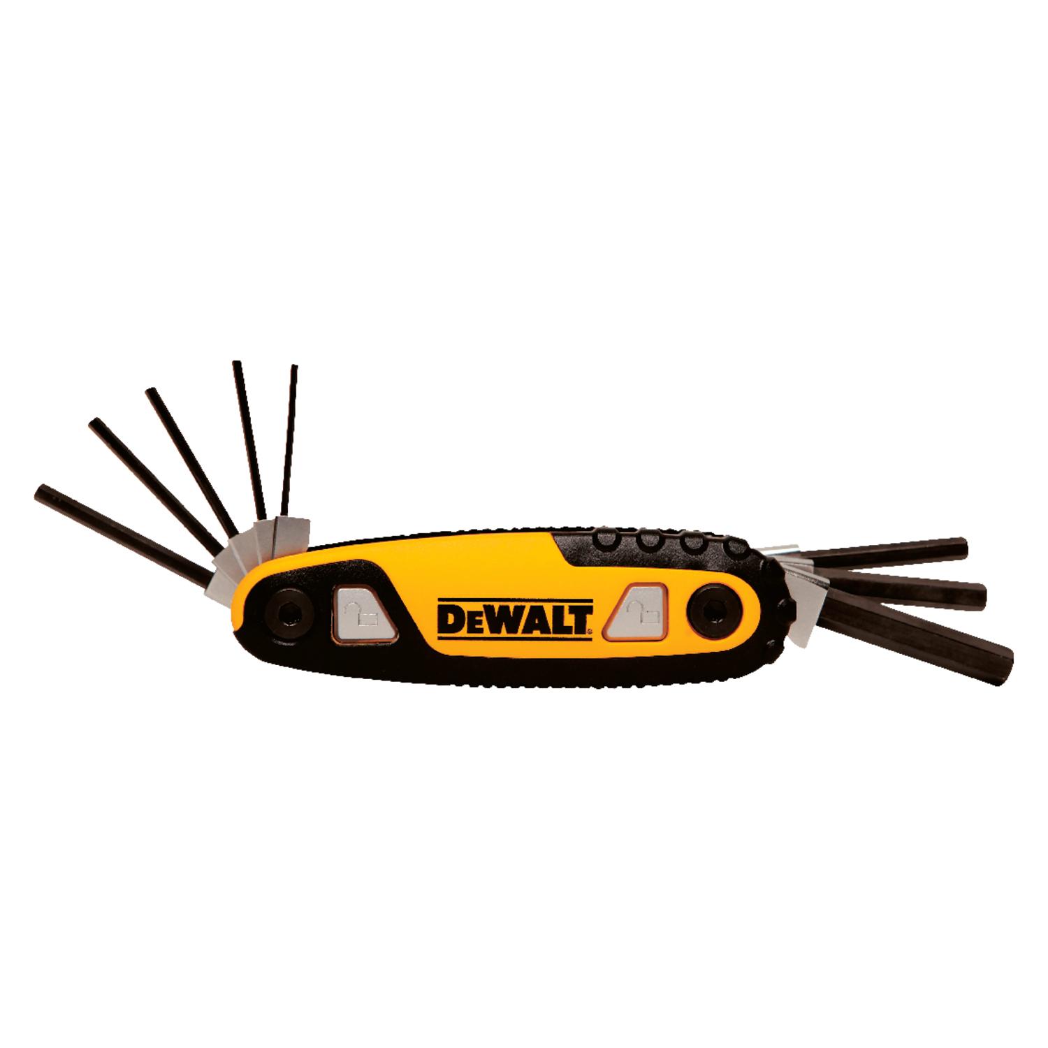 DeWalt Multi-Size Metric Fold-Up Locking Hex Key Set 8 pc