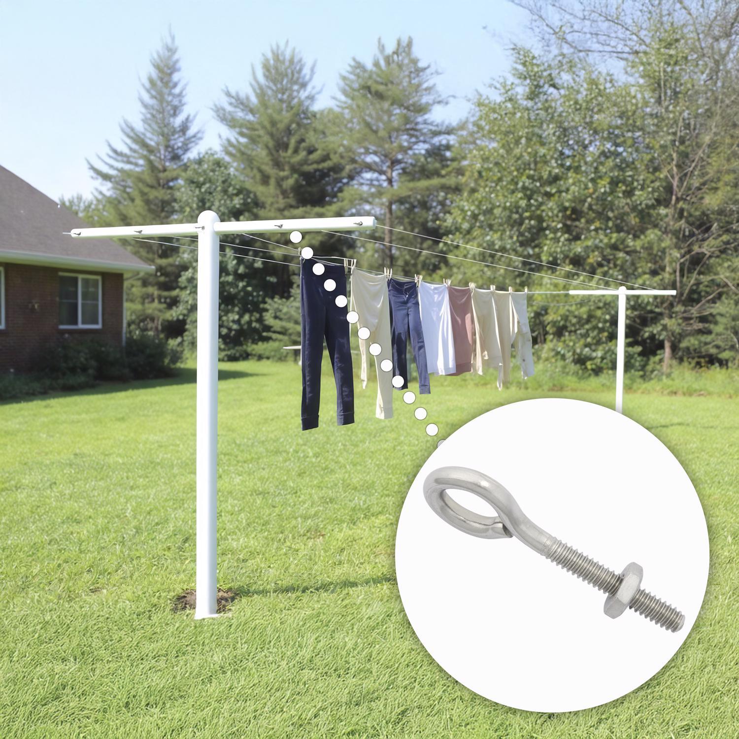 Hampton 3/16 in. X 2 in. L Stainless Stainless Steel Eyebolt Nut Included