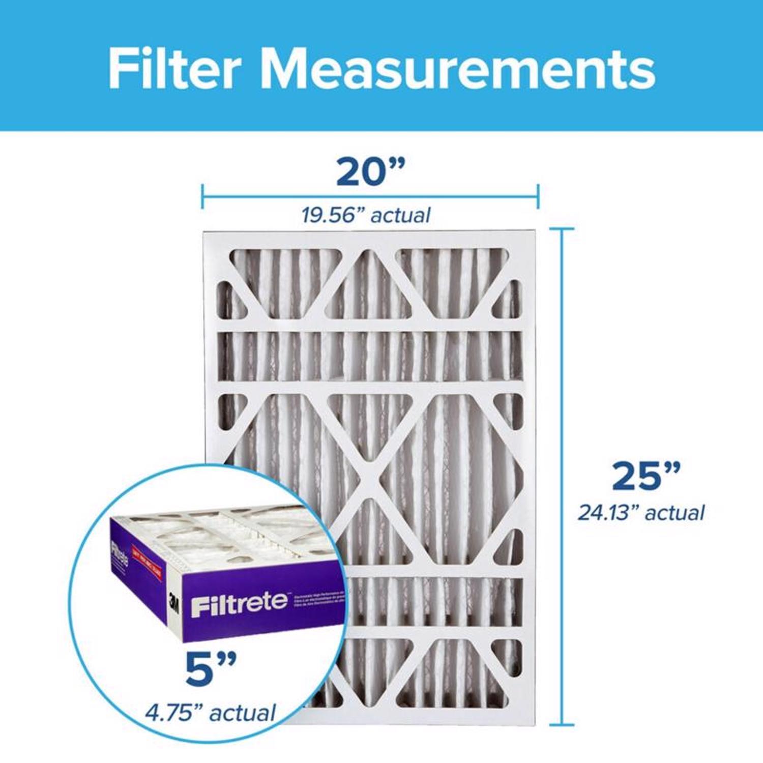 Filtrete Ultra 20 in. W X 25 in. H X 5 in. D Polyester 12 MERV Pleated Allergen Air Filter 1 pk