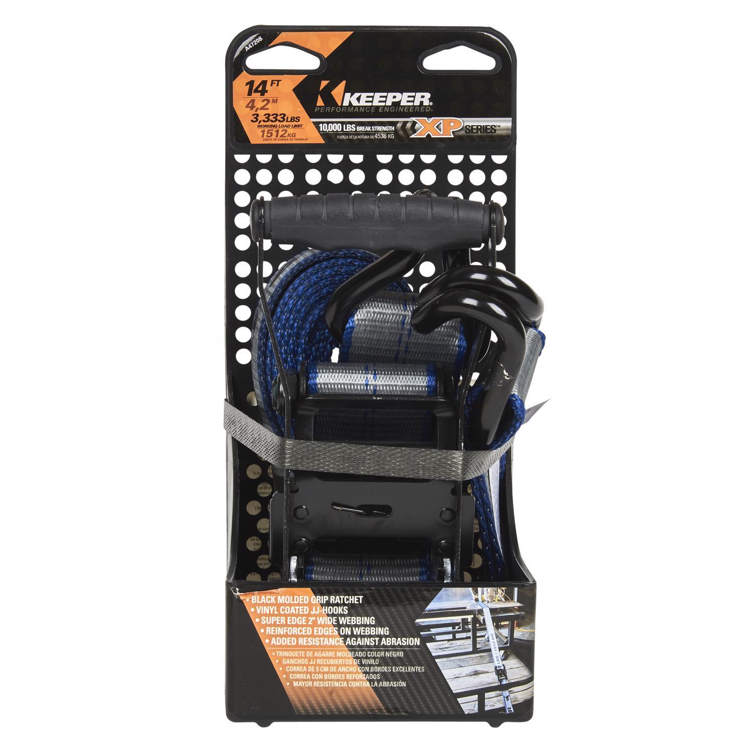 Keeper 2 in. W X 14 ft. L Gray Ratchet Tie Down Strap 3333 lb 1 pk