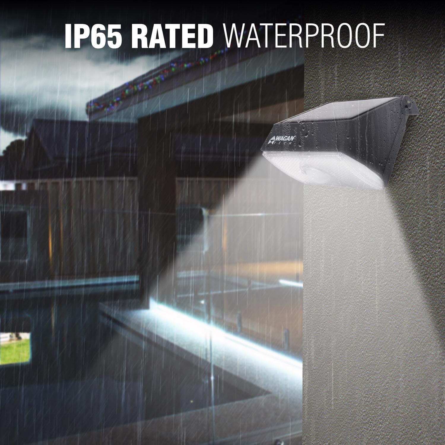 Wagan Tech Motion-Sensing Solar Powered LED Black Security Light