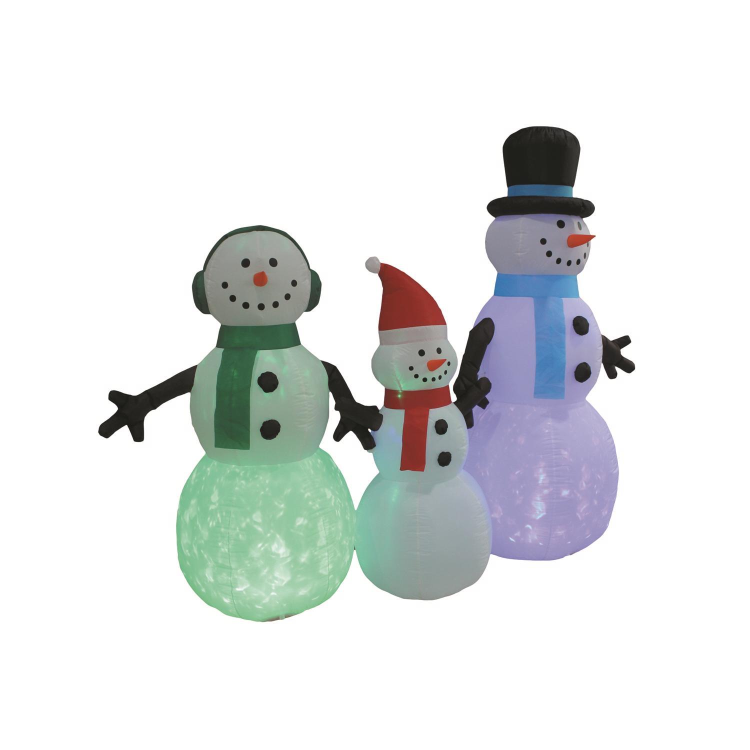 A Holiday Company LED Multi Snowman family 6 ft. Inflatable
