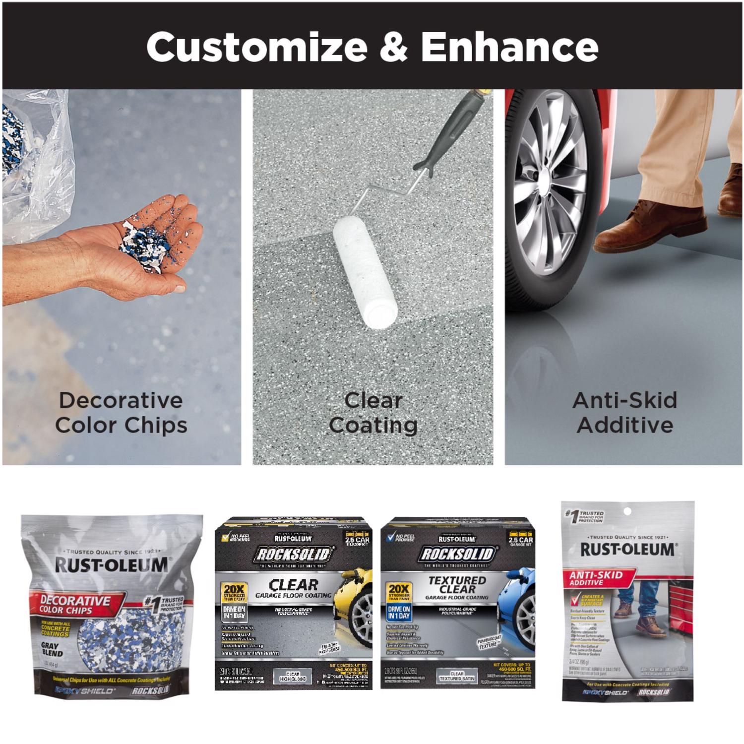 Rust Oleum RockSolid Mocha Epoxy Garage Floor Coating Kit 76 oz
