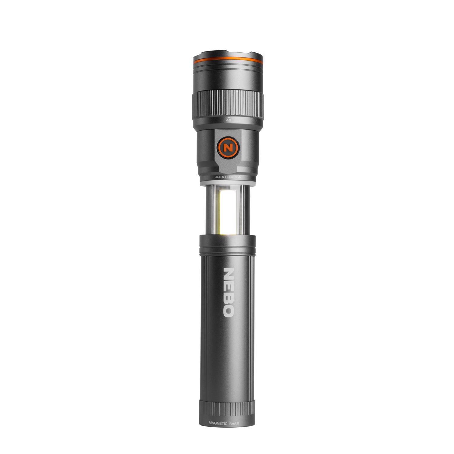 NEBO Franklin Slide 500 lm Storm Gray LED Work Light Flashlight 18650 Battery