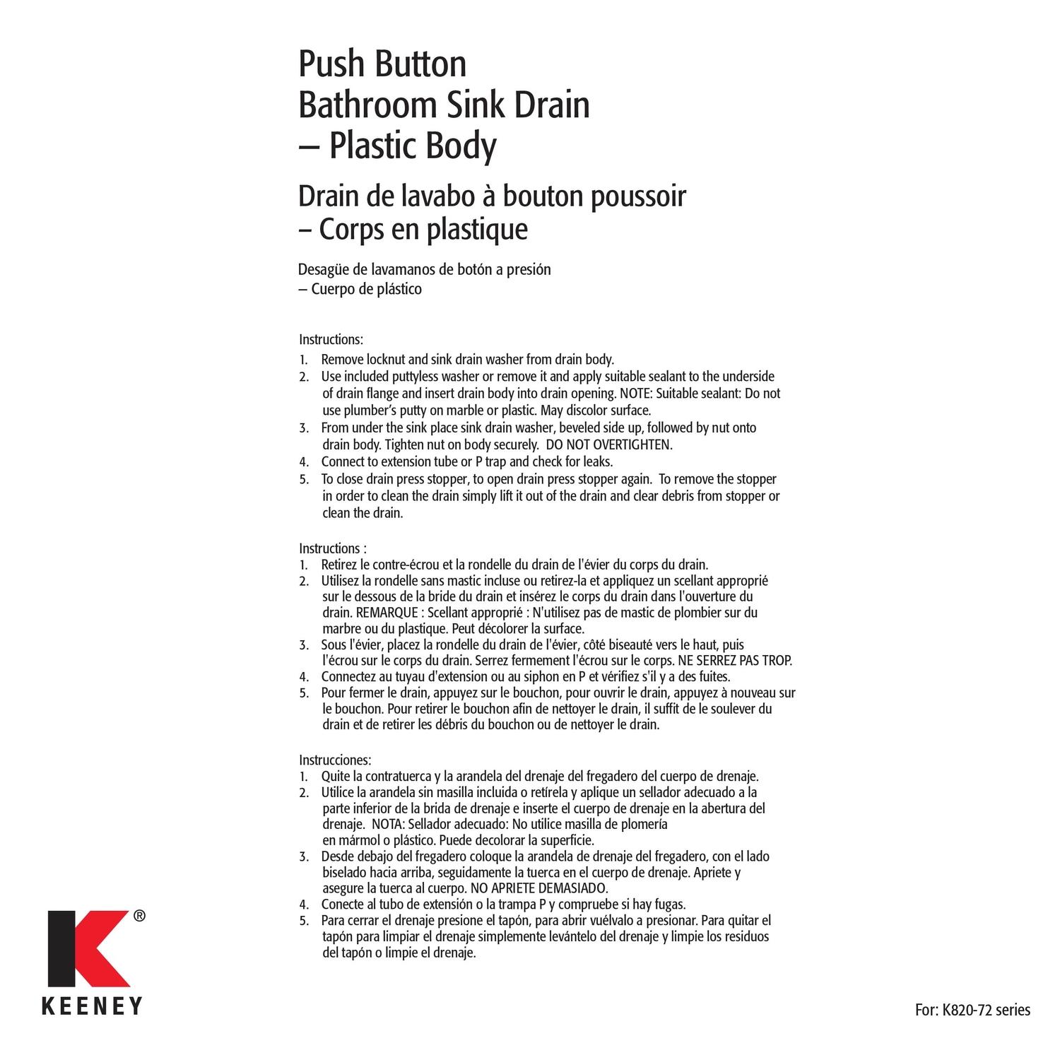 Ace N/A in. Chrome Nickel Sink Drain Rod and Strap