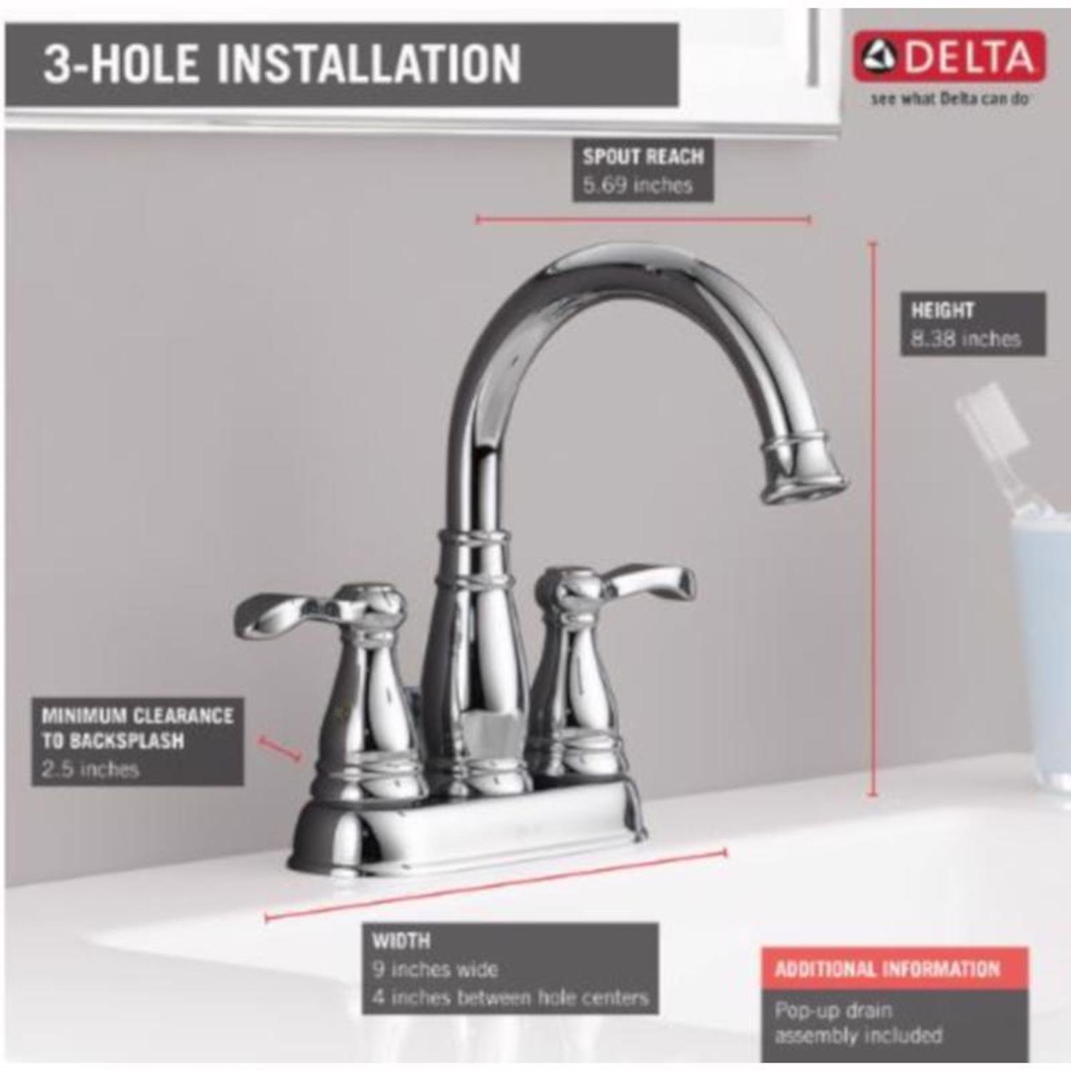 Delta Porter Chrome Bathroom Faucet 4 in.