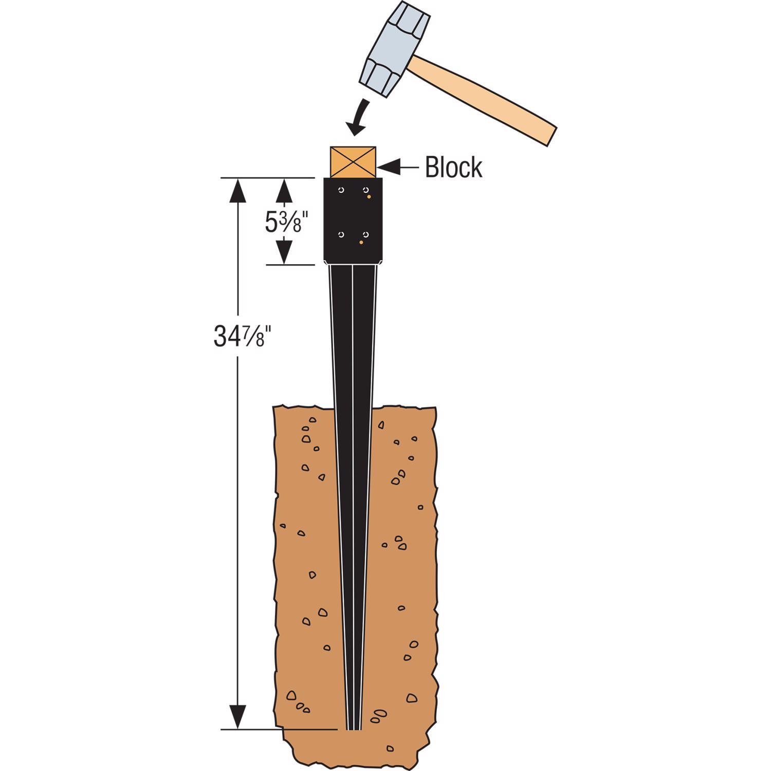 Simpson Strong-Tie E-Z Spike Steel Black 3-5/8 in. W X 34-7/8 in. L Post Spike