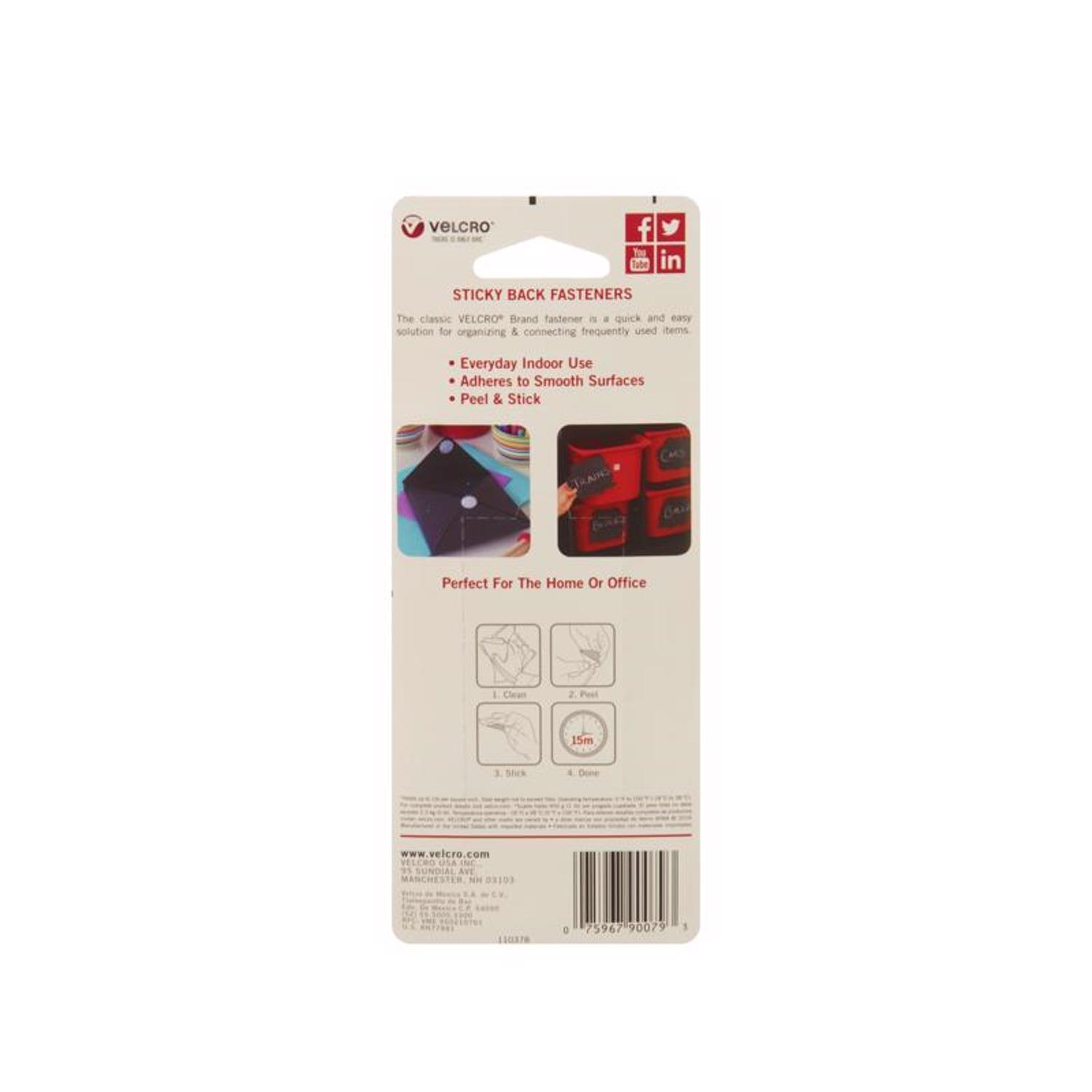 VELCRO Brand Sticky Back Small Nylon Hook and Loop Fastener 18 in. L 1 pk