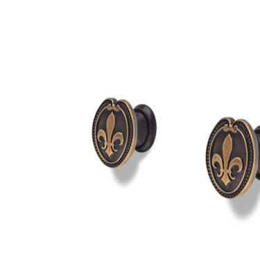 1-5/16" Overall Length Fleur-de-lis Knob with decorative bead
