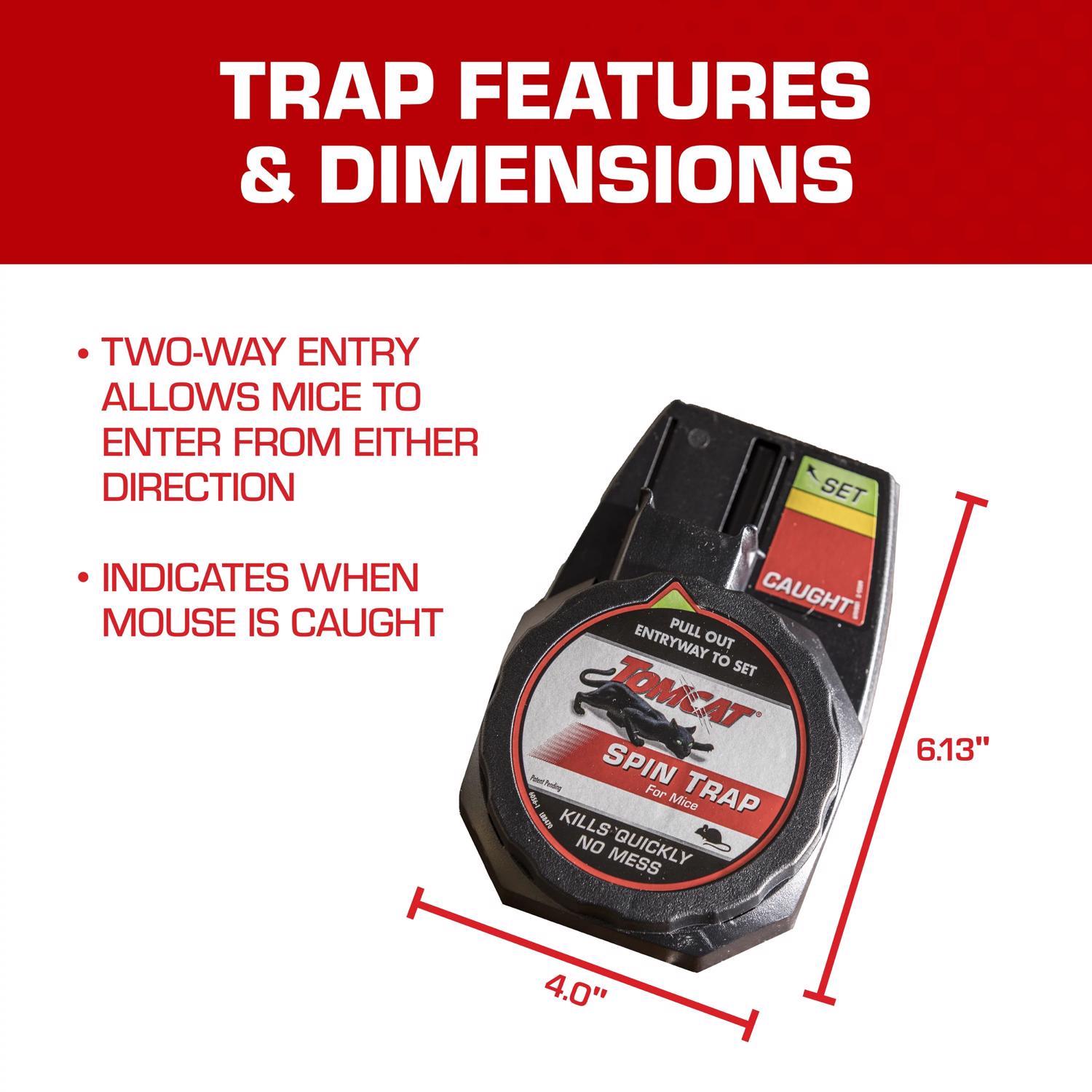 Tomcat Spin Trap Small Covered Animal Trap For Mice 2 pk