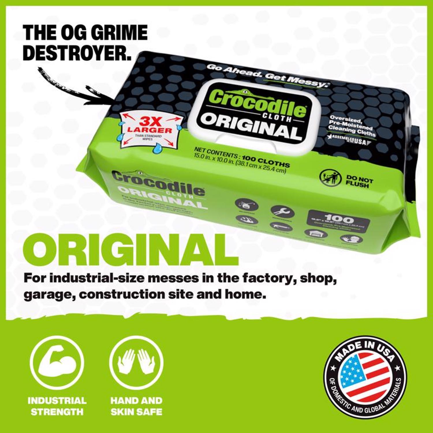 Crocodile Cloth Original Fiber Blend Cleaning Wipes 15 in. W X 10 in. L 100 pk