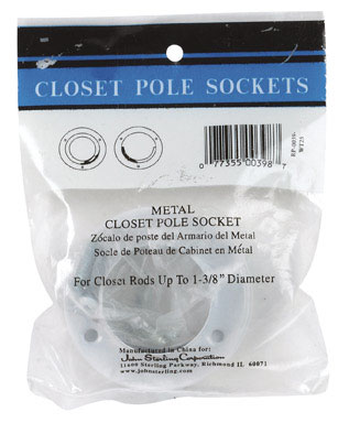 John Sterling 1-3/8 in. Dia. x 1-3/8 in. L x 1-3/8 in. L White Pole Sockets