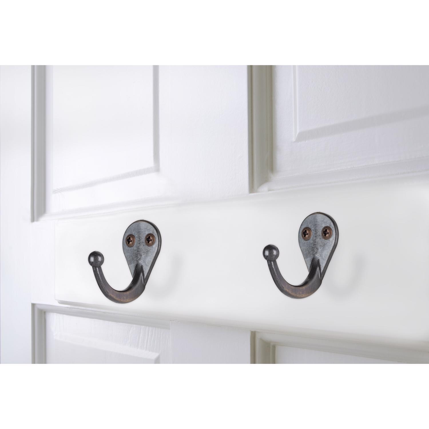 Ace 1-3/4 in. L Antique Brass Gold Brass Small Single Garment Hook 2 pk