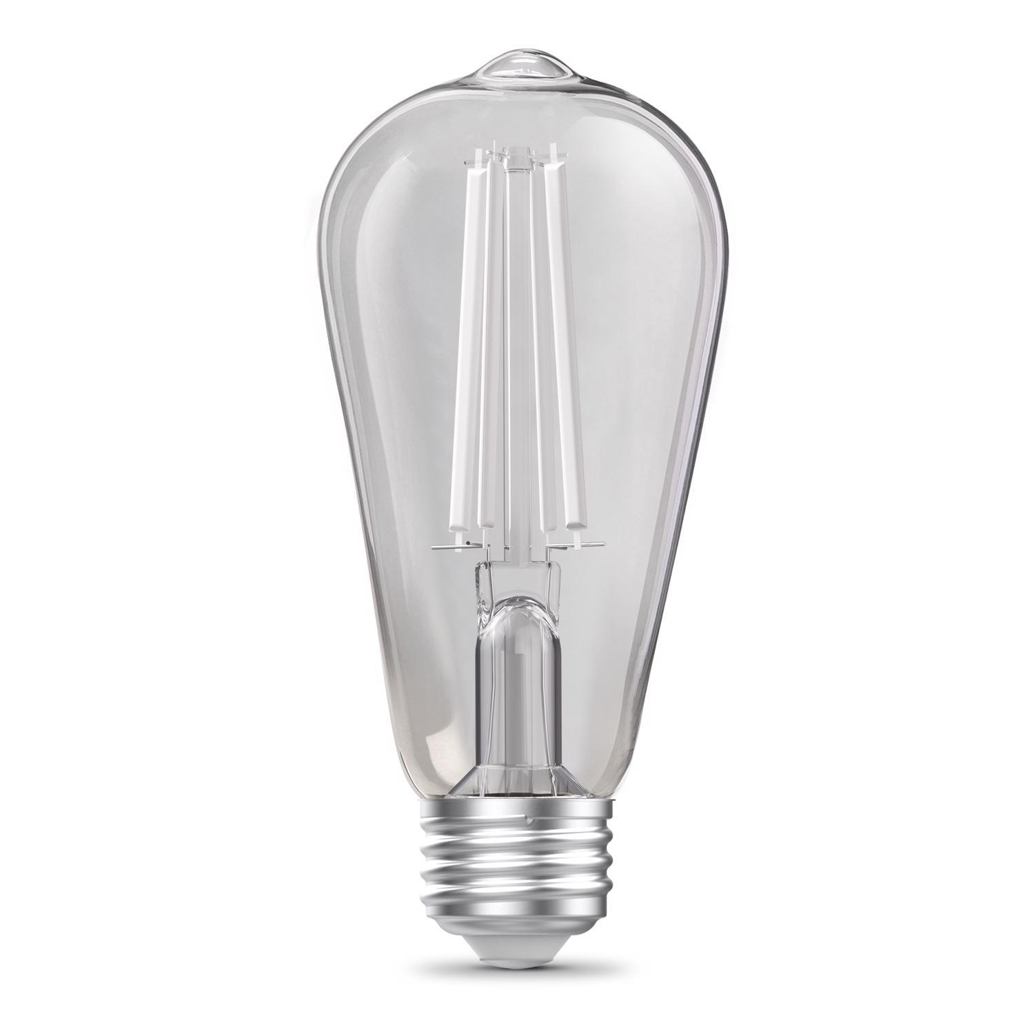 Feit ST19 E26 (Medium) Filament LED Bulb Adjustable White 60 Watt Equivalence 2 pk