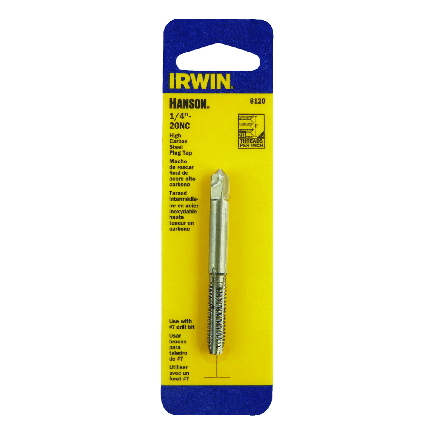 Irwin Hanson High Carbon Steel SAE Fraction Tap 1/4 in. 1 pc