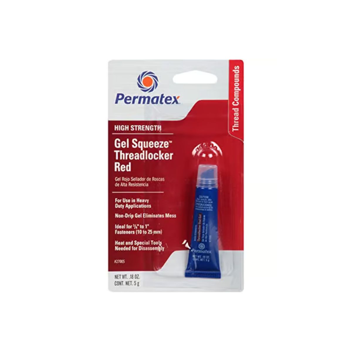 Permatex High Strength Threadlocker Gel 0.2 oz.
