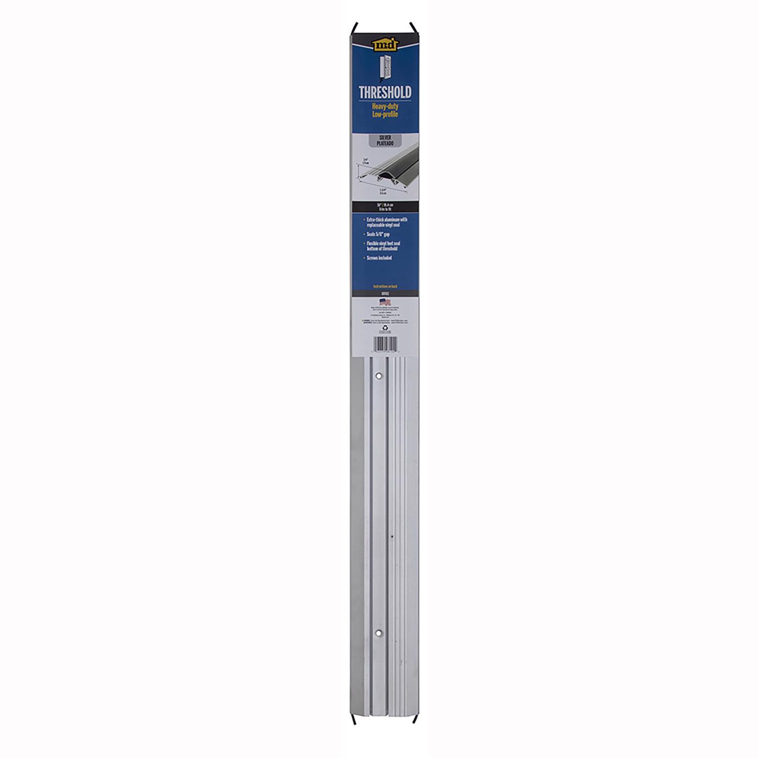 M-D 0.75 in. H X 3.75 in. W X 36 in. L Mill Aluminum Deluxe Low Threshold Silver