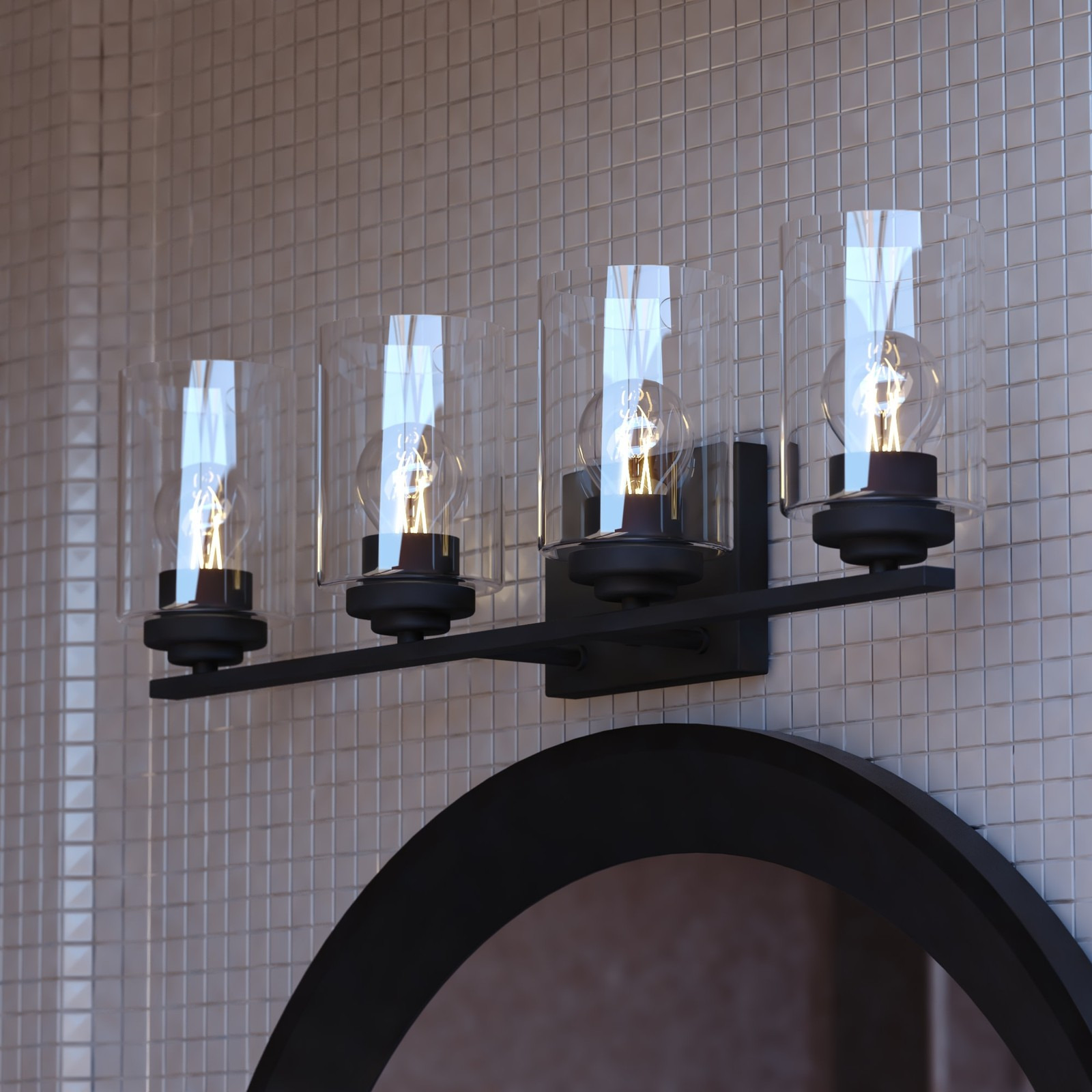 Vaxcel Lighting W0529 Park Ridge 4 Light 28 in.W Vanity Light - Black