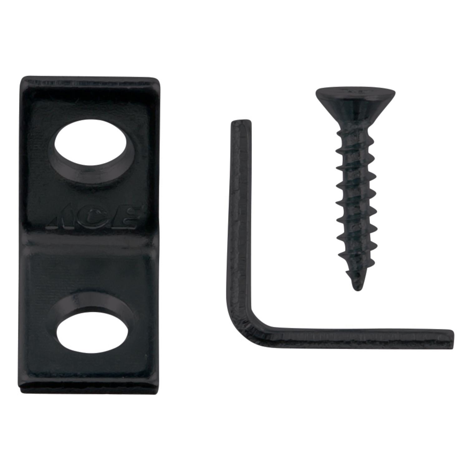 Ace 3/4 in. H X 1/2 in. W X 3/4 in. D Black Steel Inside L Corner Brace