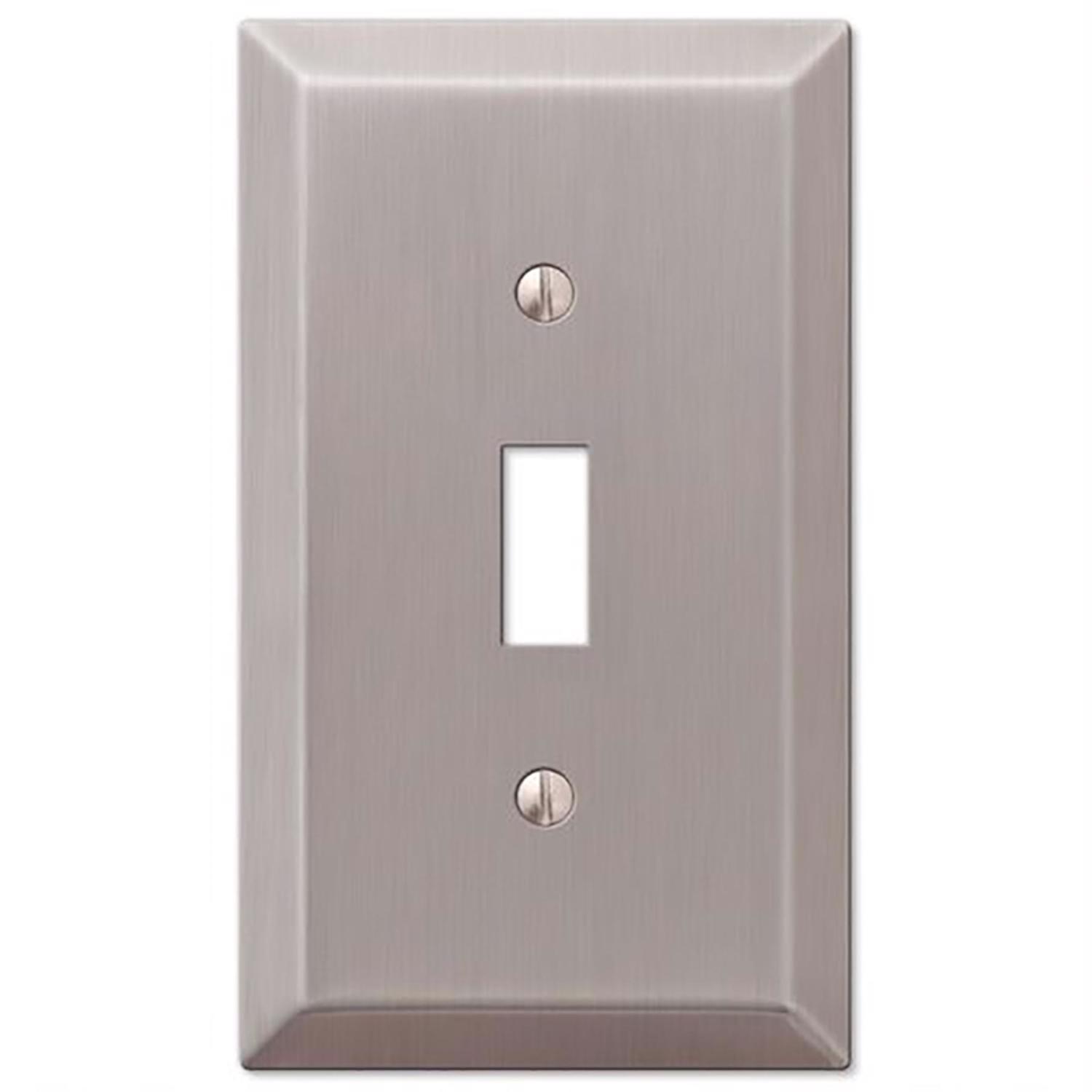 Amerelle Century Brushed Nickel 1 gang Stamped Steel Toggle Wall Plate 1 Pack
