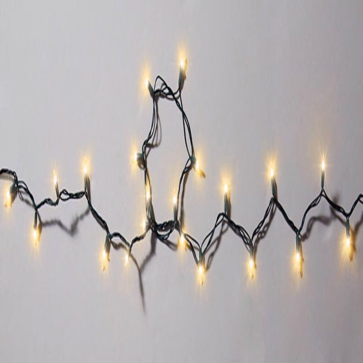 Celebrations Blue LED Mini Warm White 50 ct String Christmas Lights 12 ft.