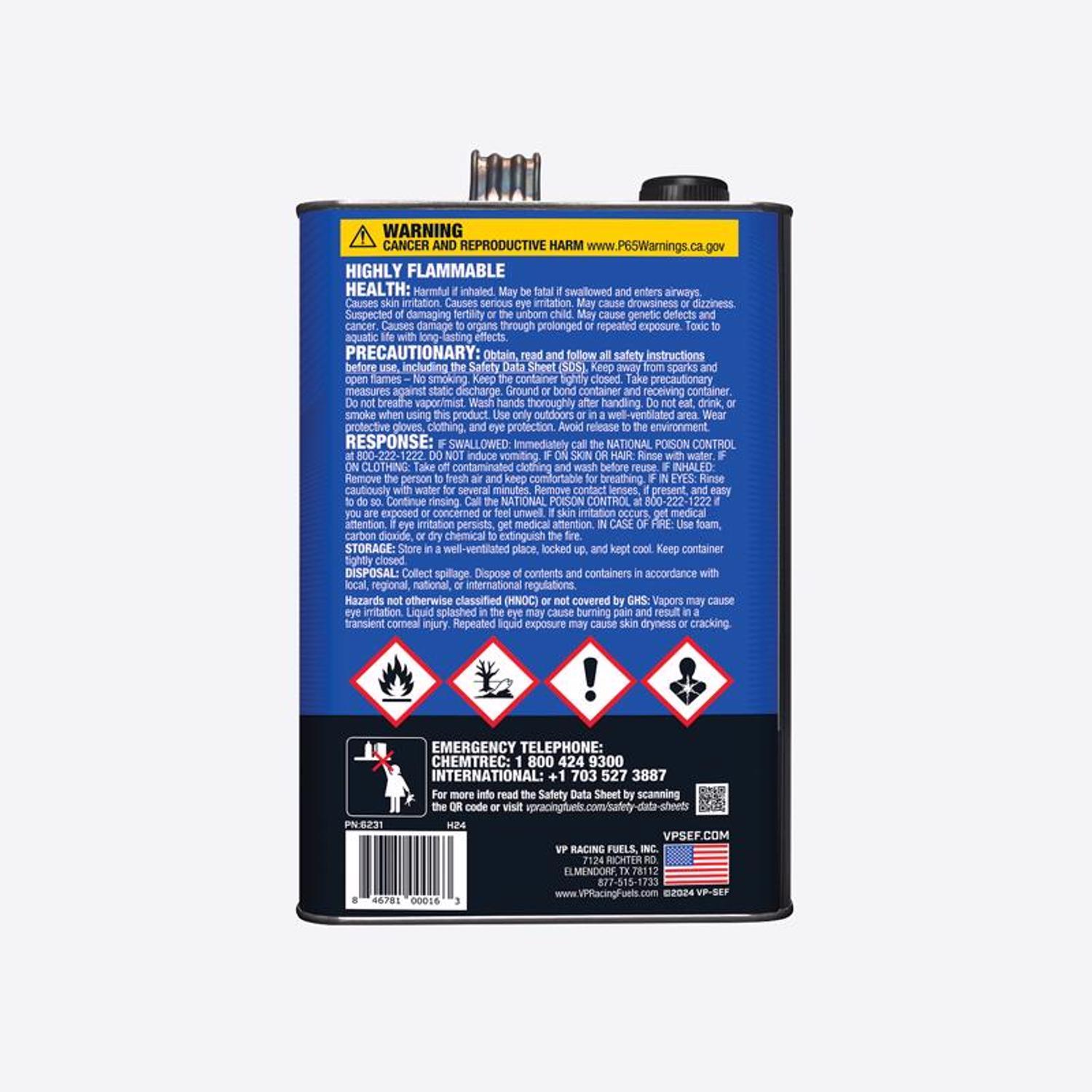 VP Racing Fuels Small Engine Ethanol-Free 2-Cycle 50:1 Pre-Mixed Fuel 1 gal