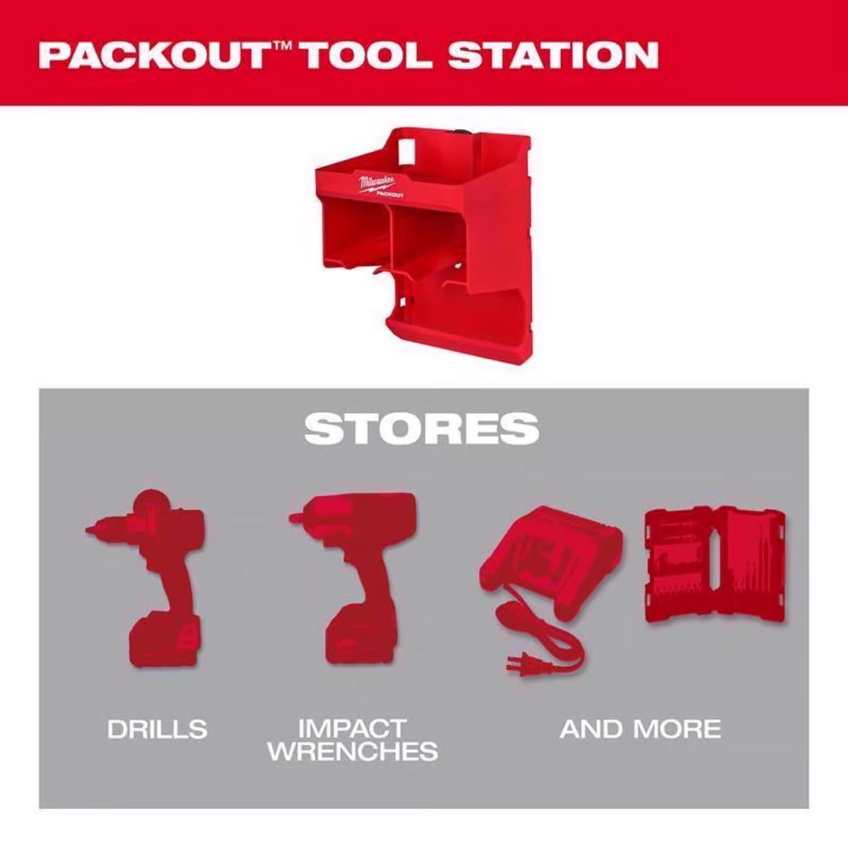 Milwaukee Packout Garage Organizer Tool Station Black/Red