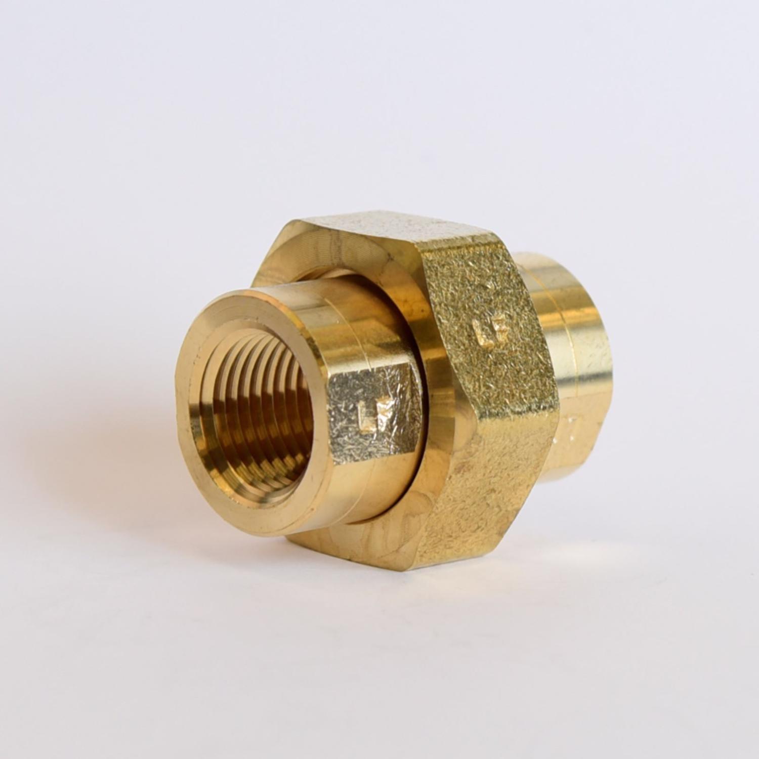 ATC 1/2 in. FPT 1/2 in. D FPT Yellow Brass Union