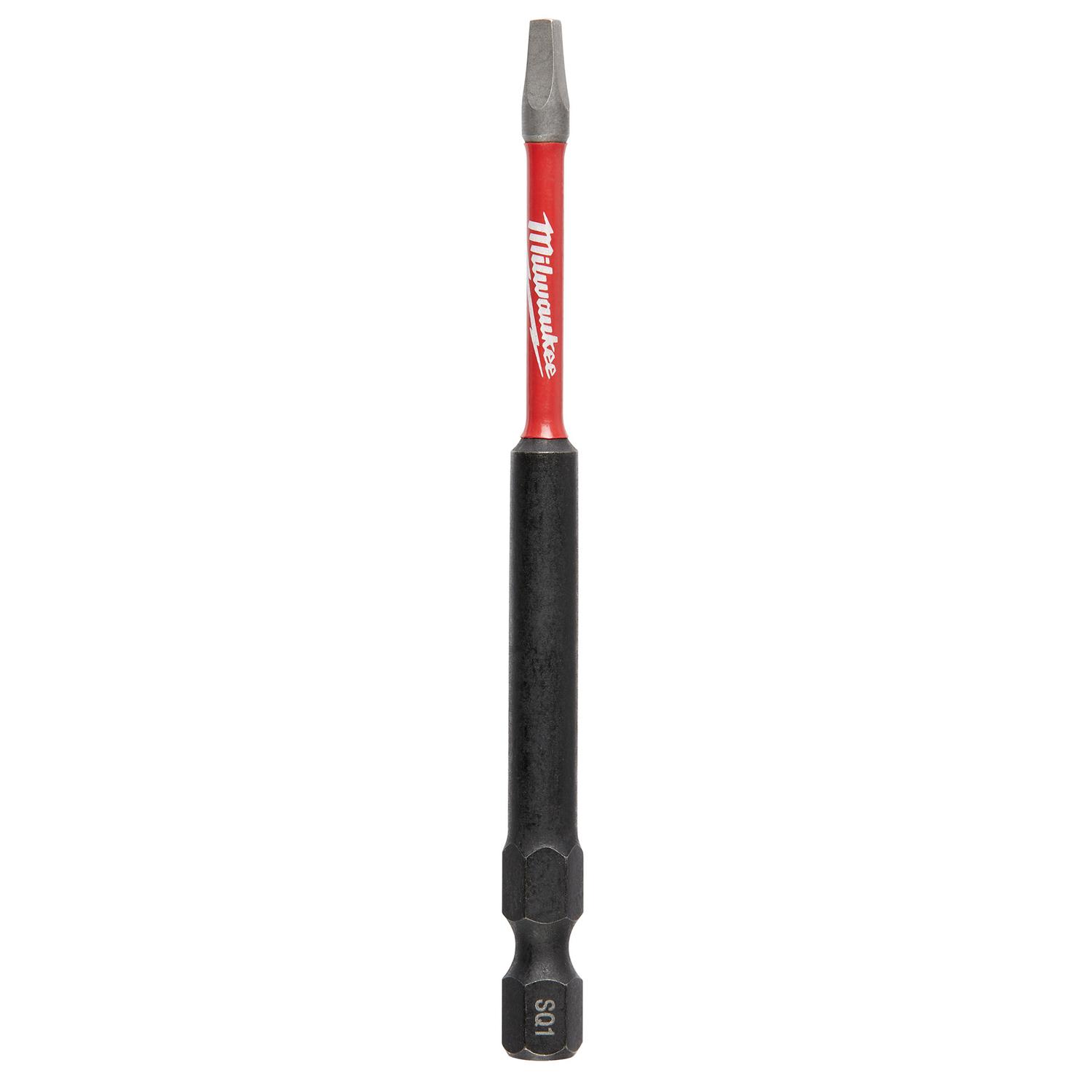 Milwaukee Shockwave Square Recess #1 X 3-1/2 in. L Impact Power Bit Steel 1 pc