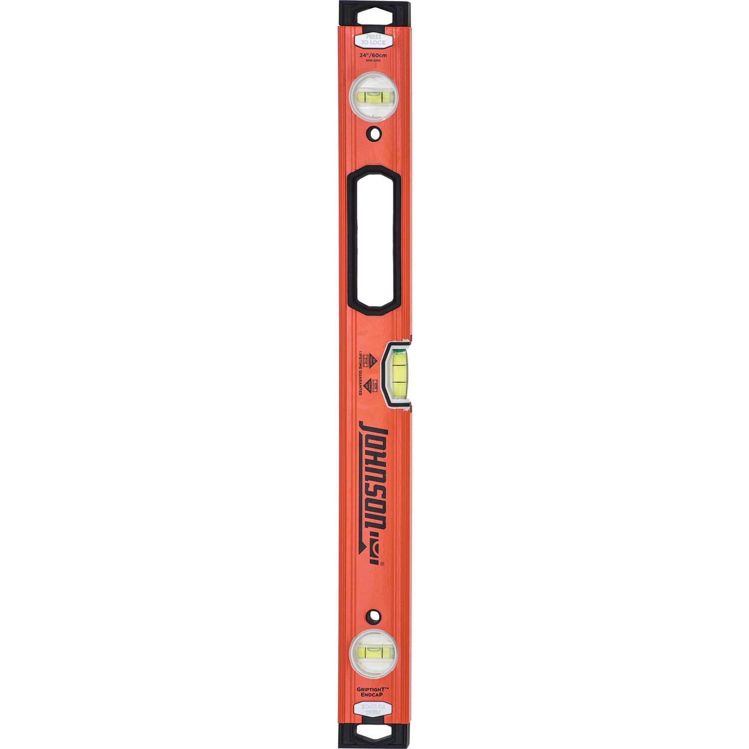 Johnson 24 in. Aluminum Heavy Duty Box Level 3 vial