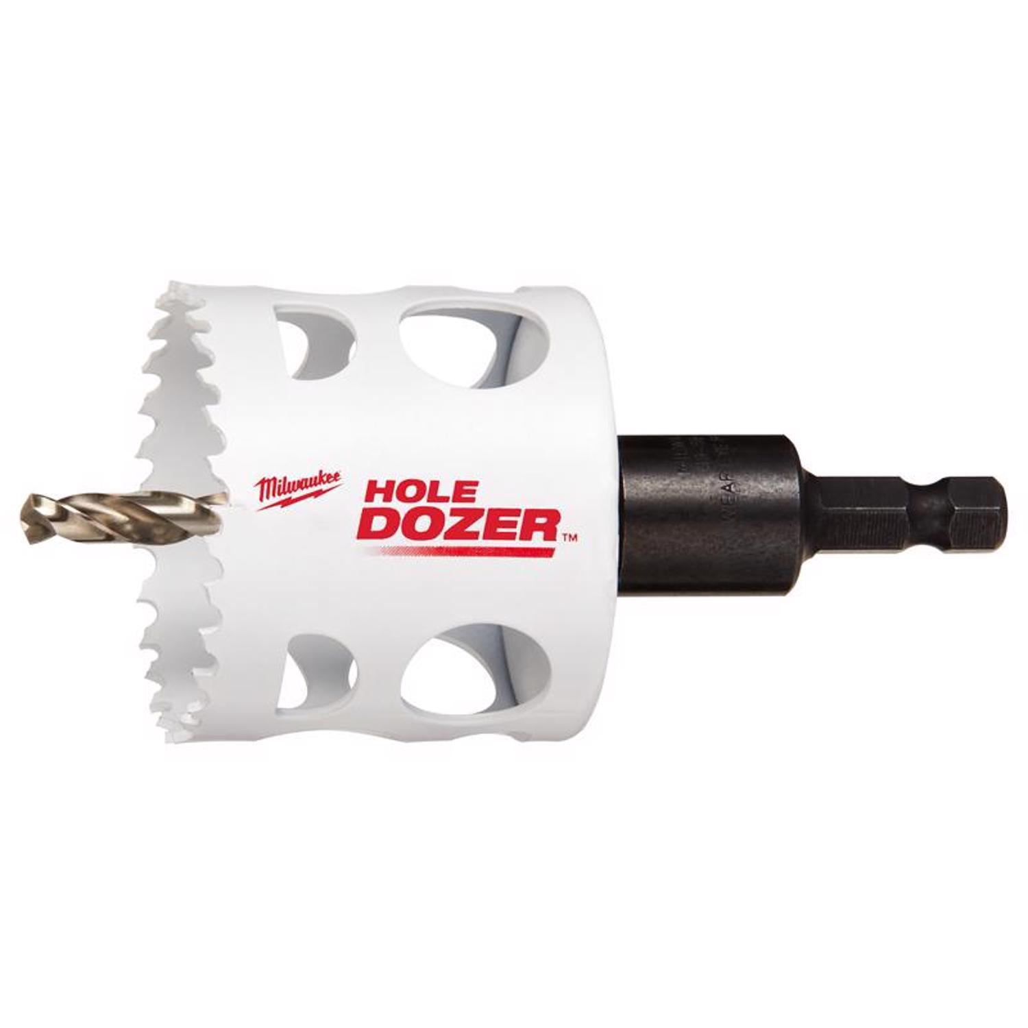 Milwaukee Hole Dozer 2-1/8 in. Bi-Metal 2.7 in. L X 1/4 in. D Hole Saw with Arbor and Pilot Bit Arbo
