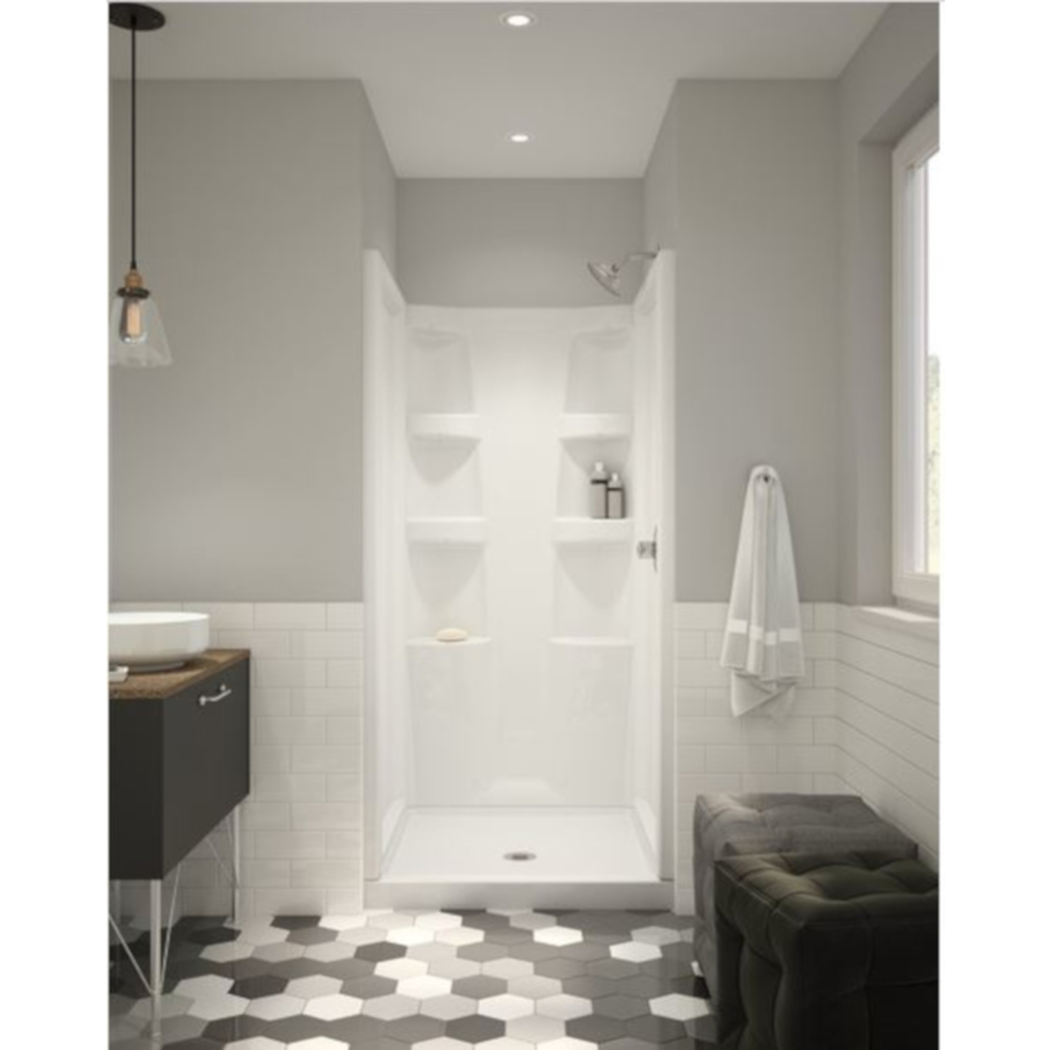 Delta Hycroft 4.5 in. H X 36 in. W X 36 in. L White Shower Base Stine