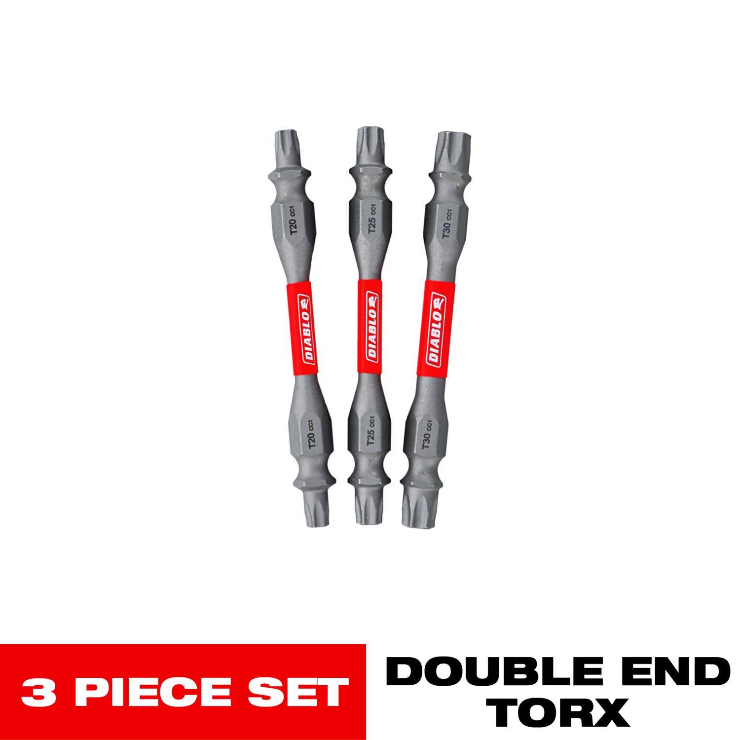 Diablo Torx 2-1/2 in. L Double-Ended Screwdriver Bit Set Black Oxide 3 pc