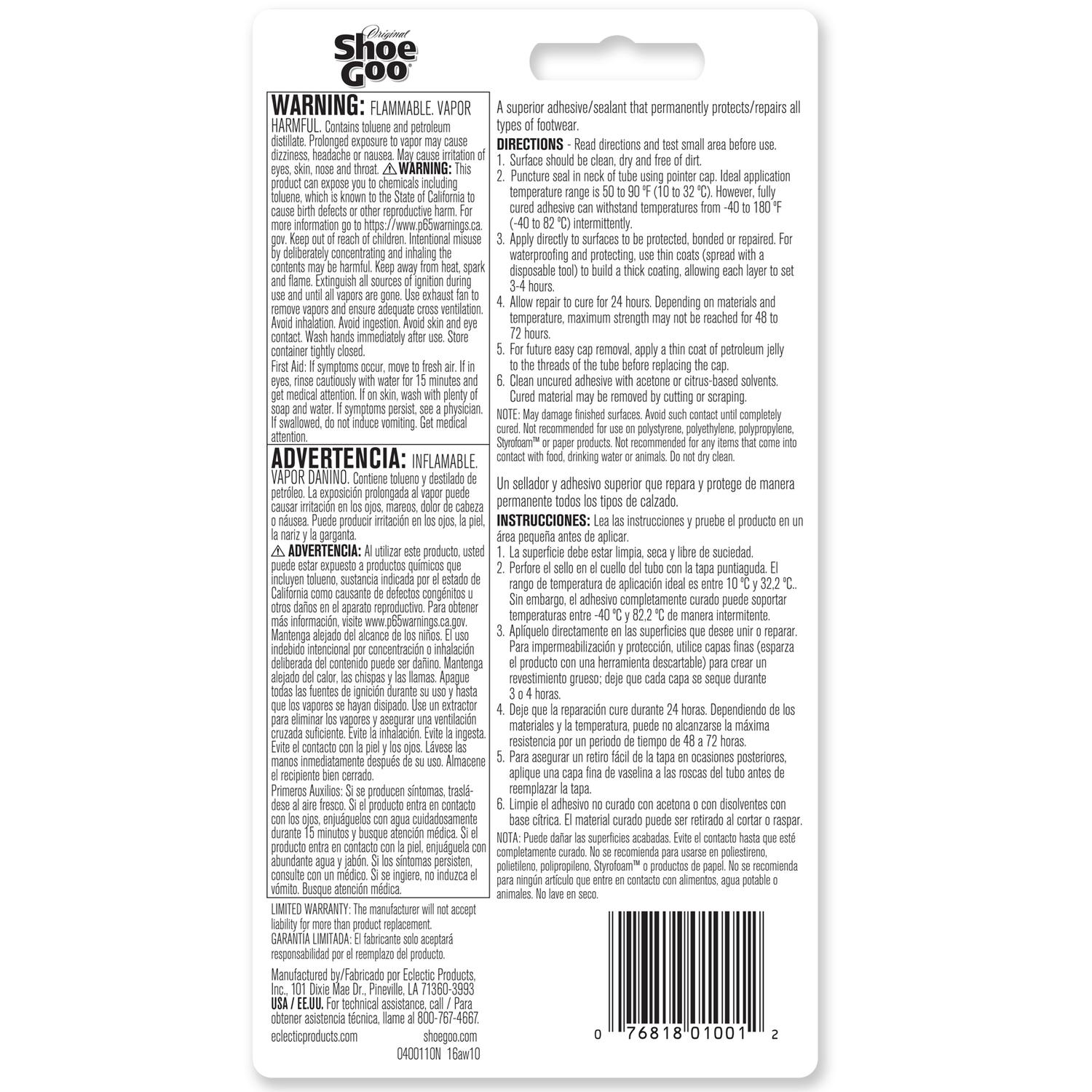 Shoe Goo Clear Shoe Repair and Protective Coating 3.7 oz