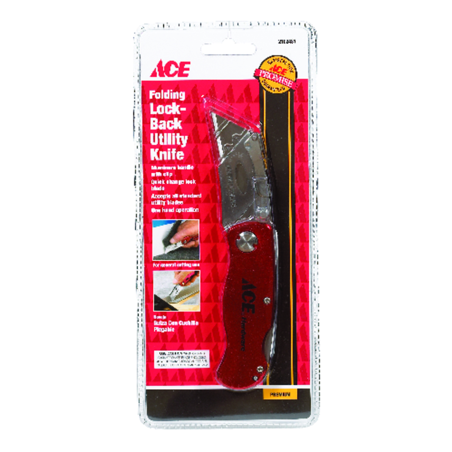 Ace 6 in. Lockback Utility Knife Red 1 pk