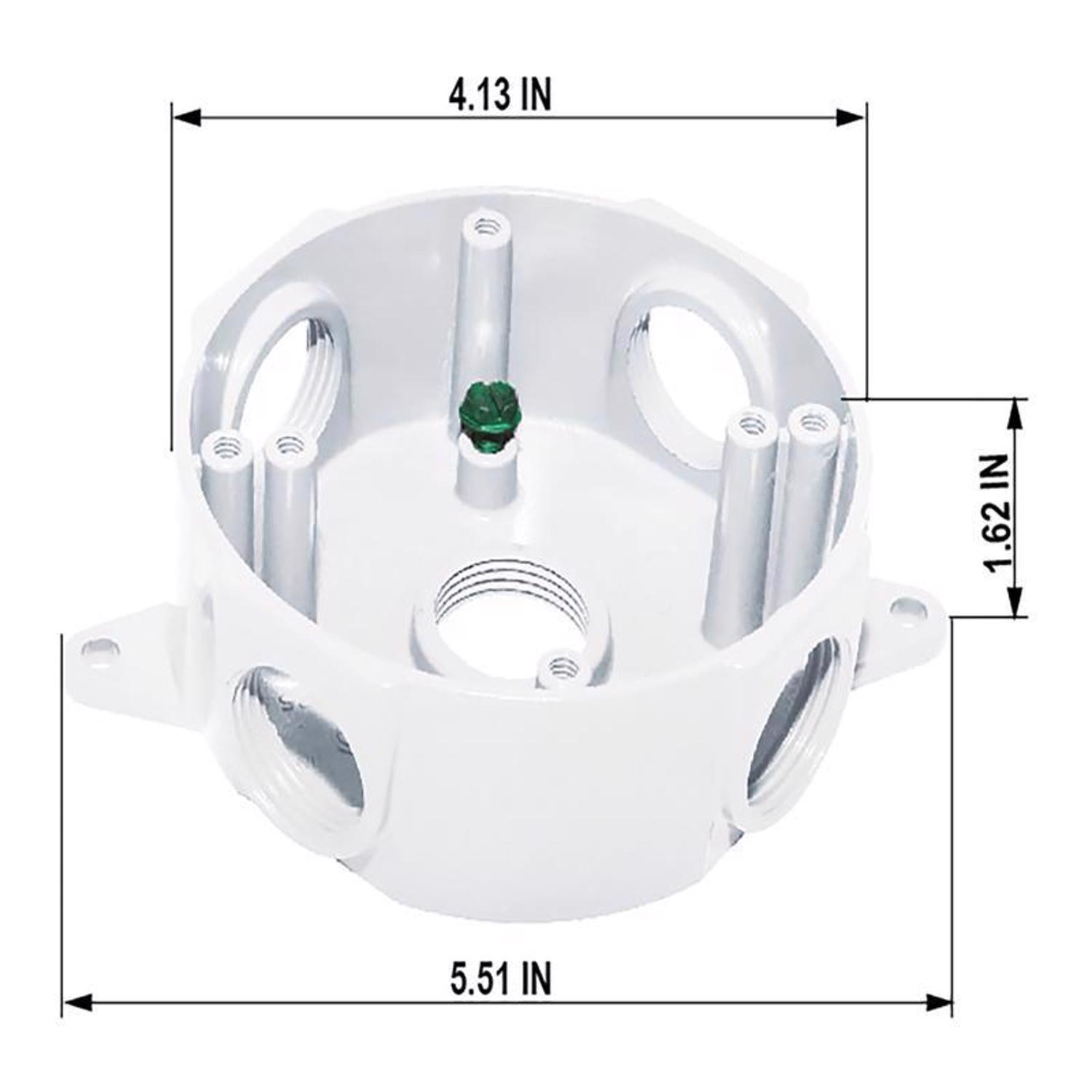 Sigma Engineered Solutions New Work 16 cu in Round Metallic Weatherproof Box White