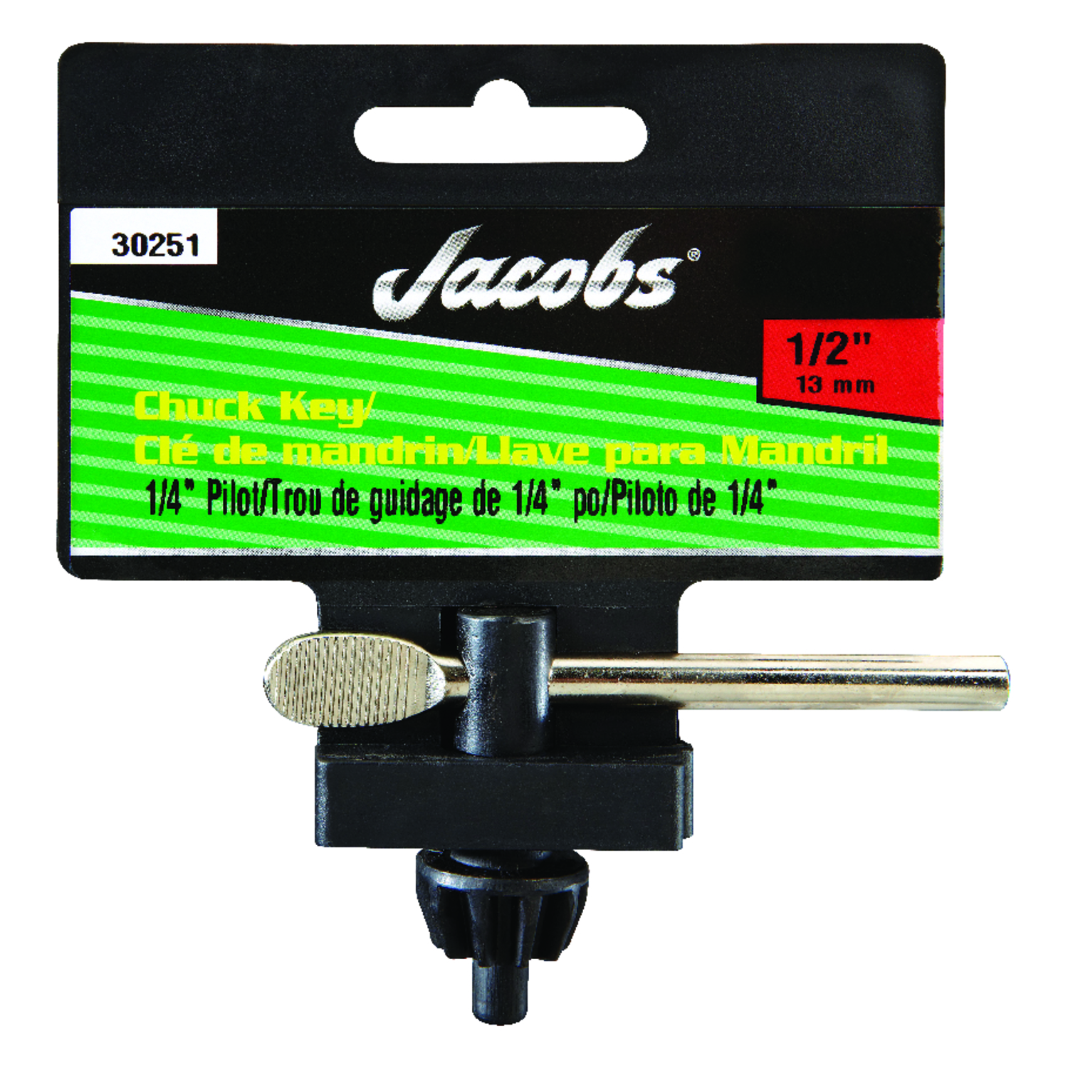 Jacobs 1/2 in. X 1/4 in. K32 Chuck Key T-Handle Steel 1 pc