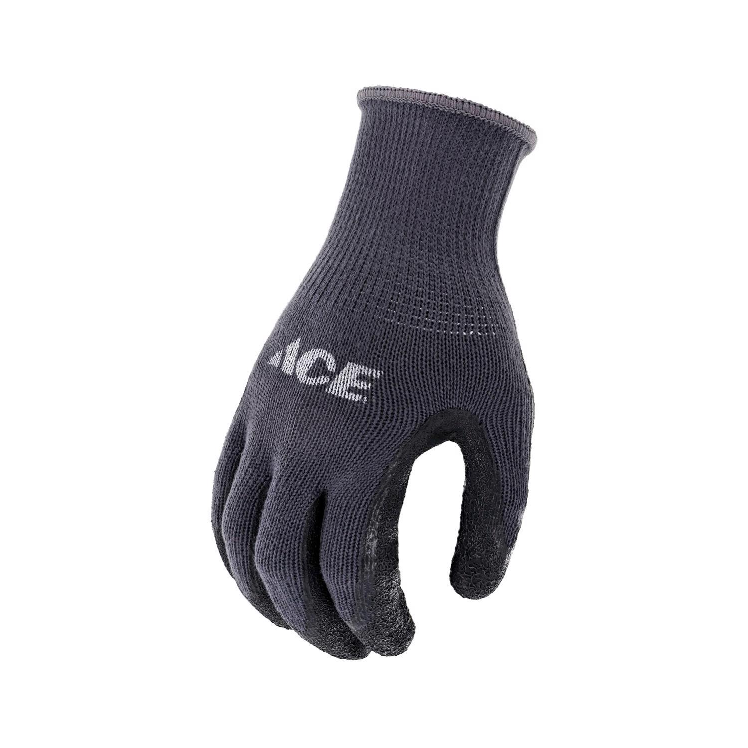 Ace Men's Indoor/Outdoor Coated Work Gloves Blue/Gray L 1 pair