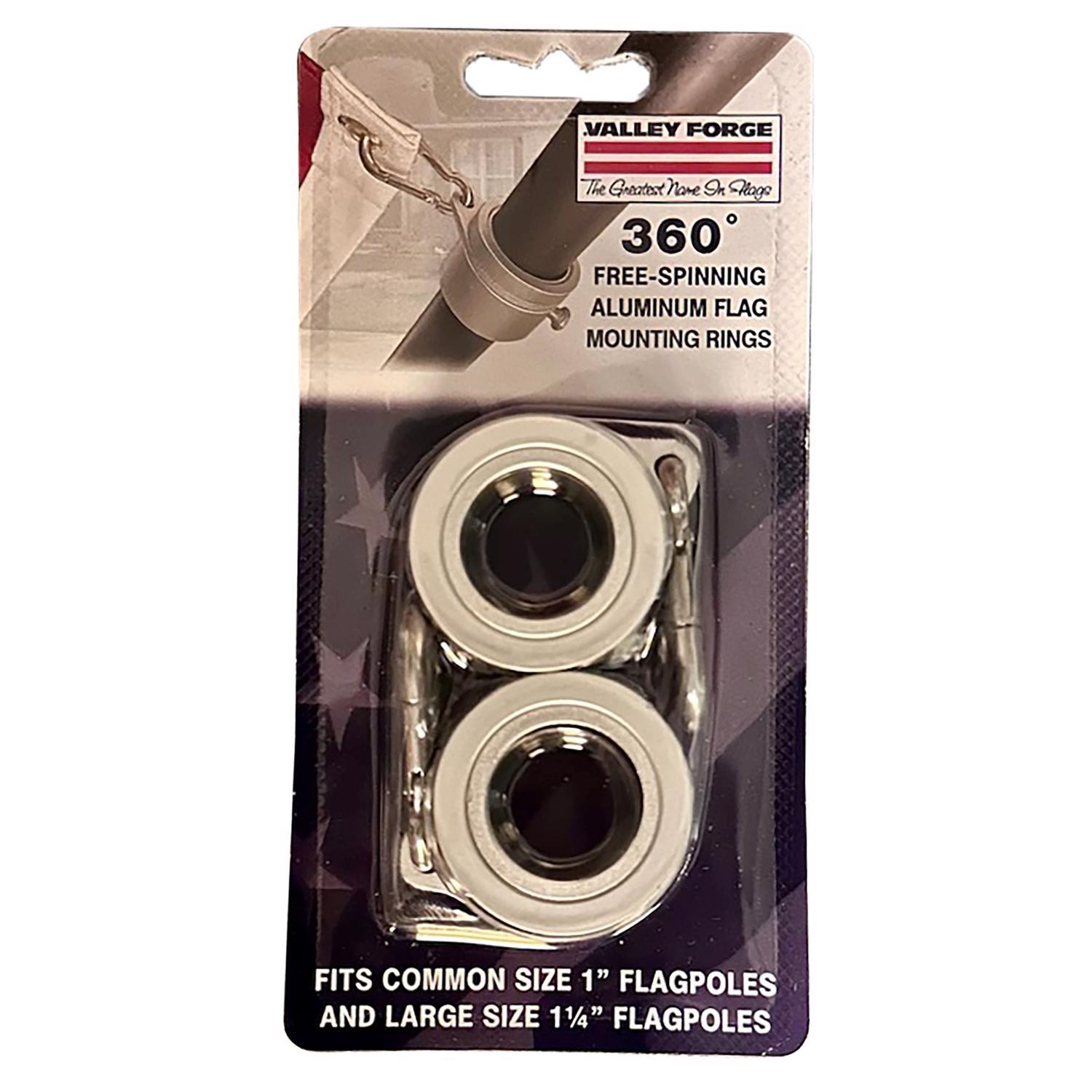 Valley Forge 1 in. L Aluminum Flag Mounting Rings Brushed
