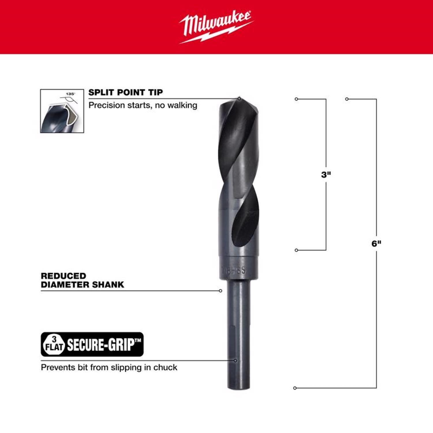 Milwaukee Thunderbolt 7/8 in. X 6 in. L Drill Bit 3-Flat Shank 1 pc