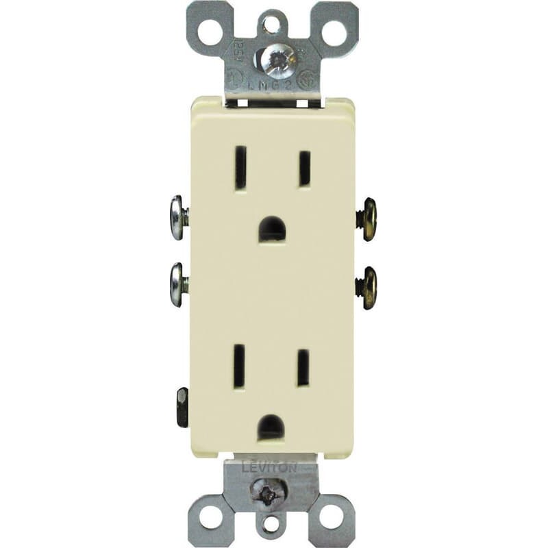 Leviton Decora 15 amps 125 V Duplex Ivory Outlet 5-15R 1 pk